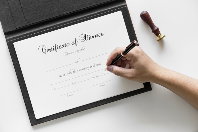 blank certificate of divorce